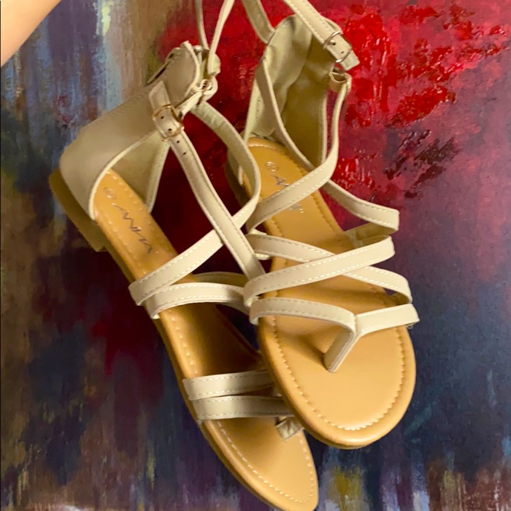 Miss Lola (Lola Shoetique) Beige Gladiator Sandals